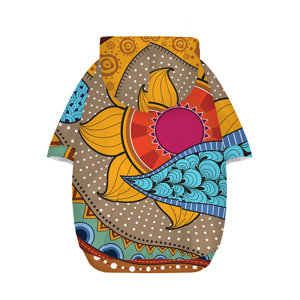 African Sun Print Dog Zip Up Hoodie
