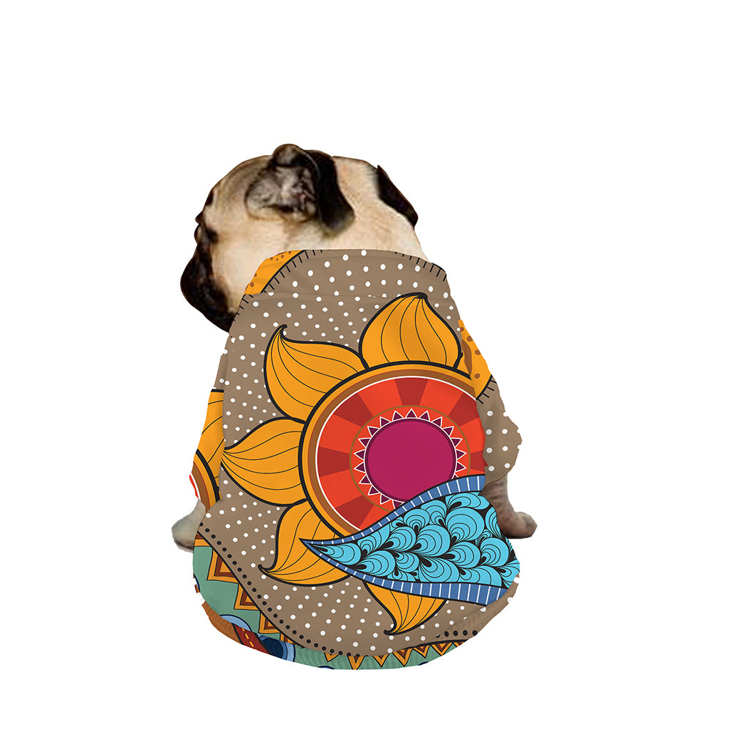 African Sun Print Dog Zip Up Jacket