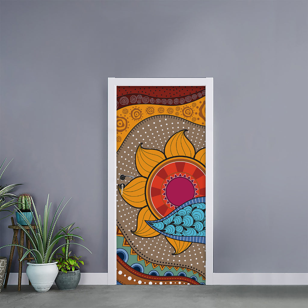 African Sun Print Door Sticker