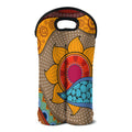 African Sun Print Double Neoprene Wine Tote