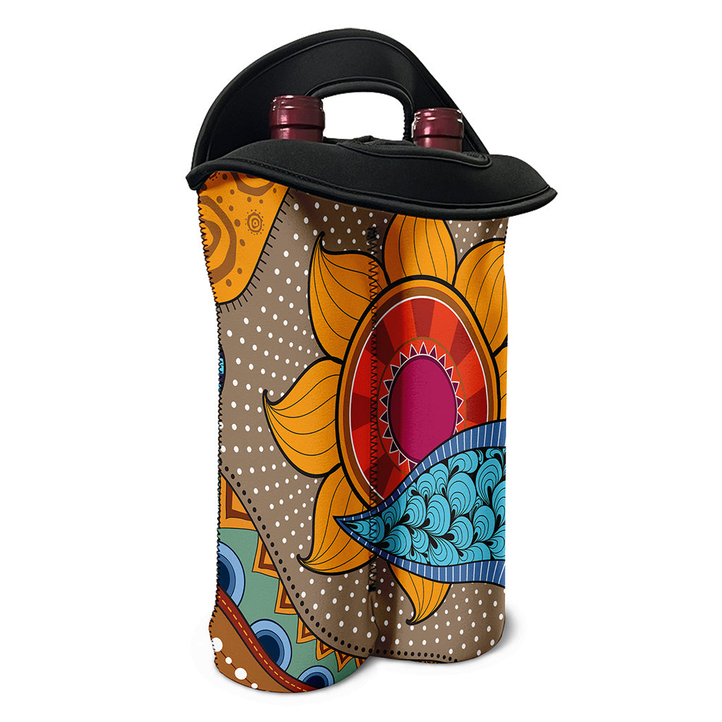 African Sun Print Double Neoprene Wine Tote