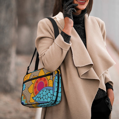African Sun Print Double Strap Bible Bag