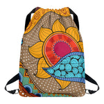 African Sun Print Drawstring Backpack