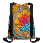 African Sun Print Drawstring Backpack
