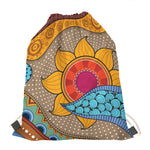 African Sun Print Drawstring Bag