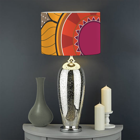 African Sun Print Drum Lamp Shade