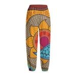 African Sun Print Fleece Lined Knit Pants