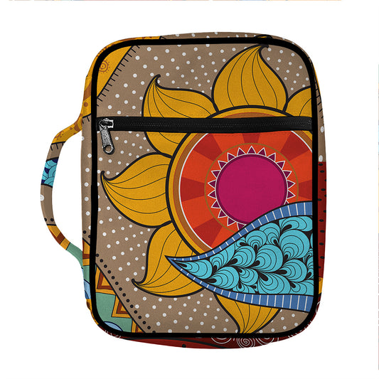 African Sun Print Front Pocket Bible Bag