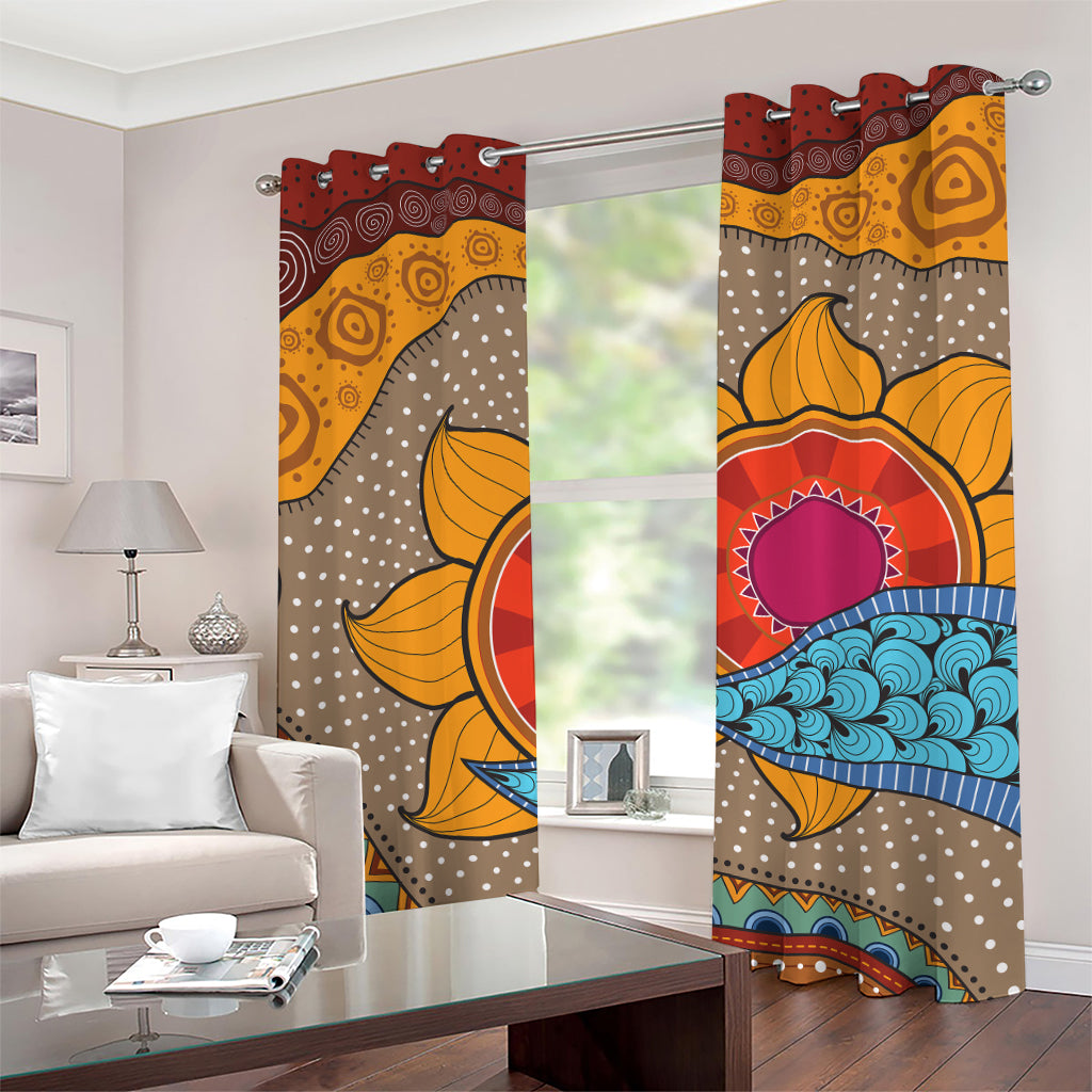 African Sun Print Grommet Curtains