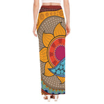 African Sun Print High Slit Maxi Skirt