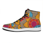 African Sun Print High Top Leather Sneakers