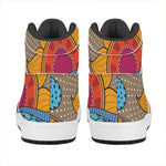 African Sun Print High Top Leather Sneakers