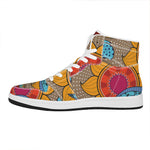 African Sun Print High Top Leather Sneakers