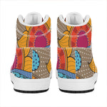 African Sun Print High Top Leather Sneakers