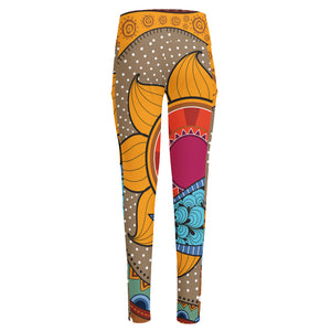 African Sun Print High-Waisted Pocket Leggings