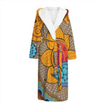 African Sun Print Hooded Bathrobe