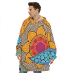 African Sun Print Hoodie Blanket