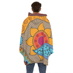 African Sun Print Hoodie Blanket