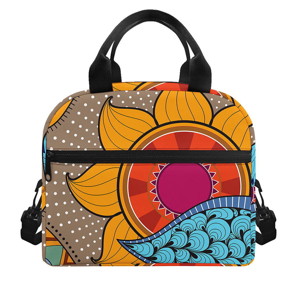 African Sun Print Insulated Lunch Bag