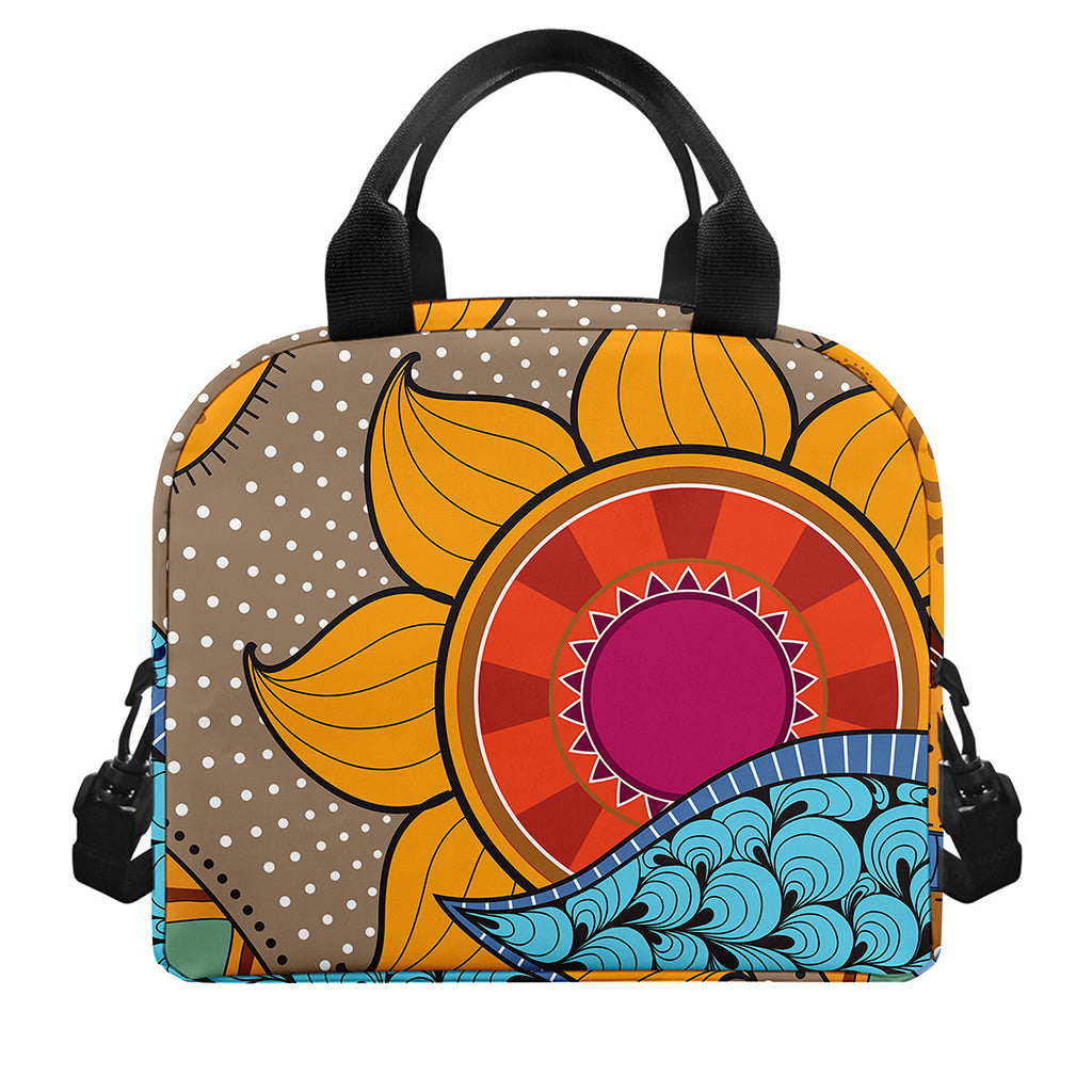 African Sun Print Insulated Lunch Bag