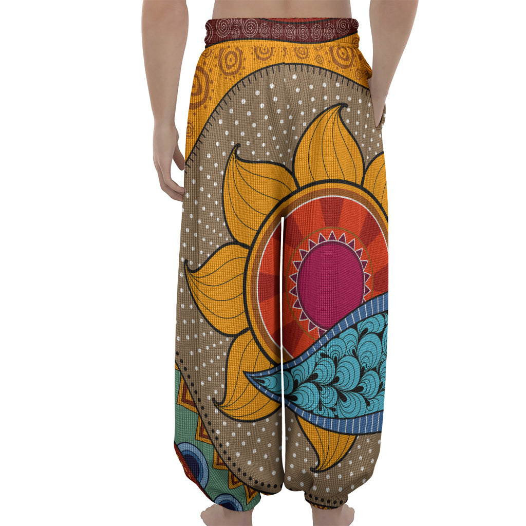 African Sun Print Lantern Pants