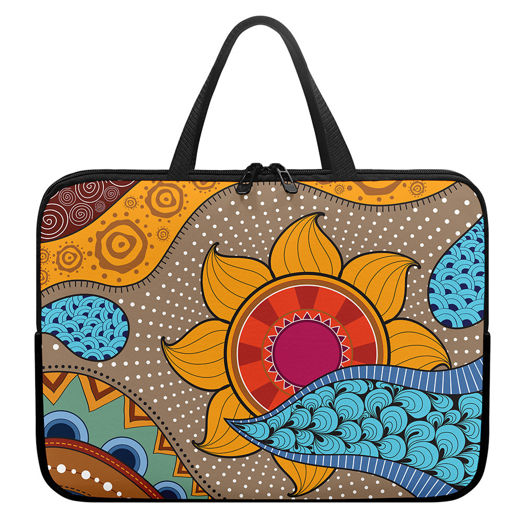 African Sun Print Laptop Sleeve With Handle