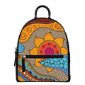 African Sun Print Leather Backpack