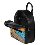 African Sun Print Leather Backpack