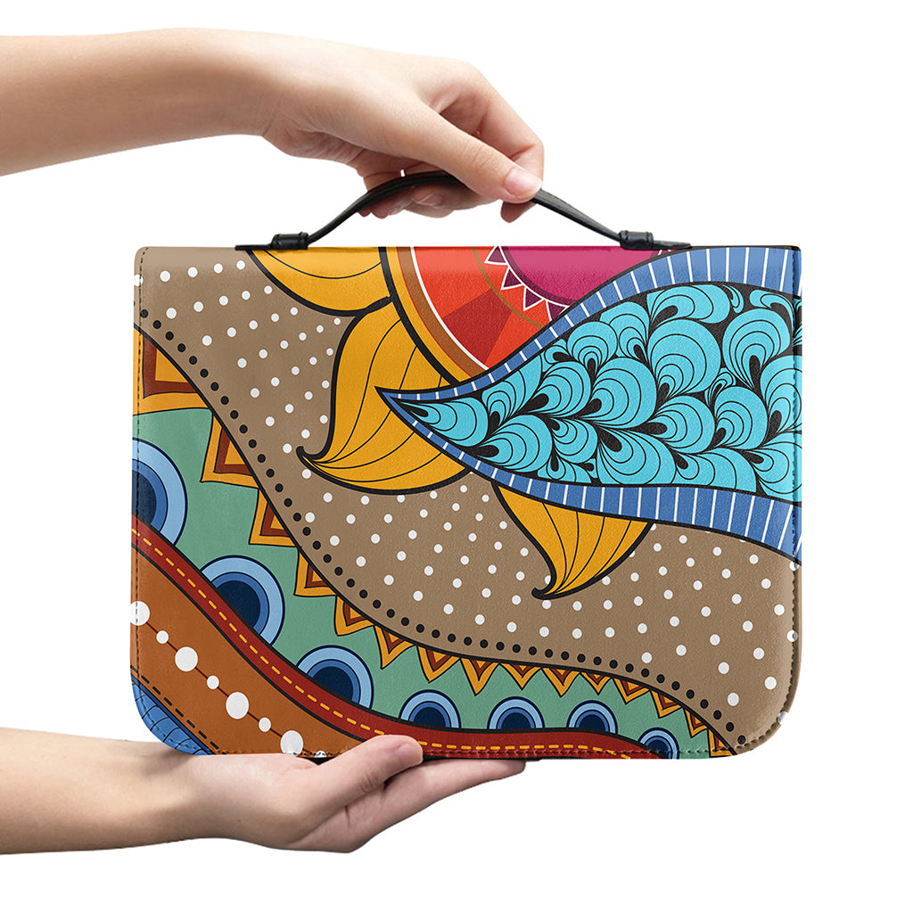 African Sun Print Leather Bible Cover