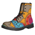 African Sun Print Lace-Up Boots
