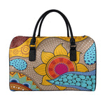 African Sun Print Leather Duffle Bag