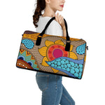 African Sun Print Leather Duffle Bag
