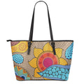African Sun Print Leather Tote Bag With Zipper
