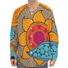 African Sun Print Long Sleeve Baseball Jersey