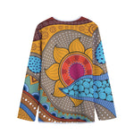 African Sun Print Long Sleeve Short Coat
