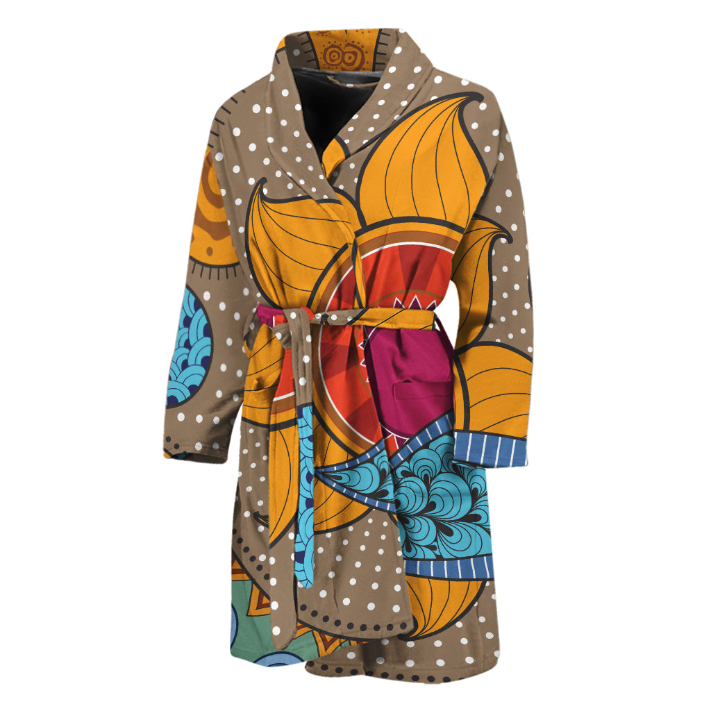 African Sun Print Men's Bathrobe