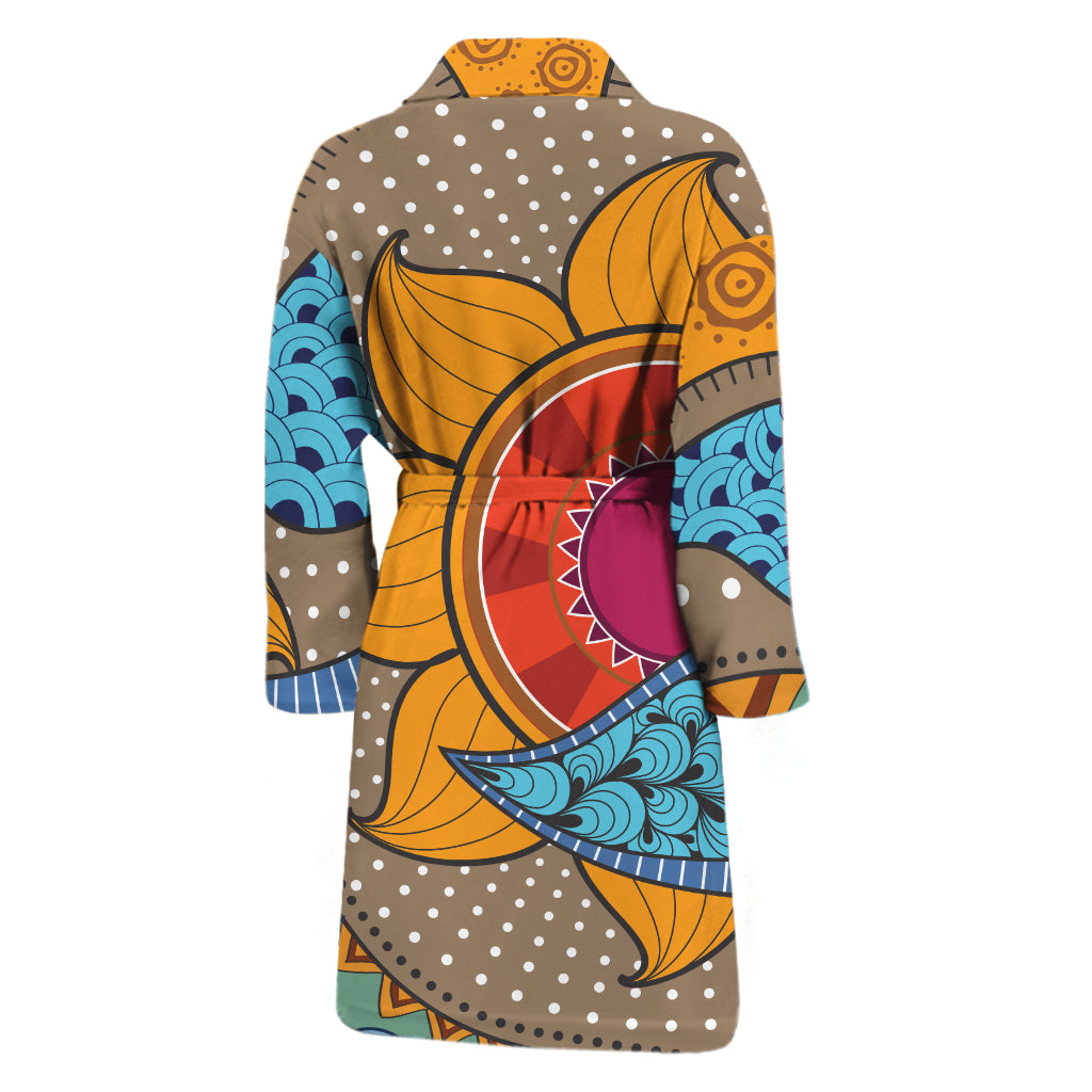 African Sun Print Men's Bathrobe