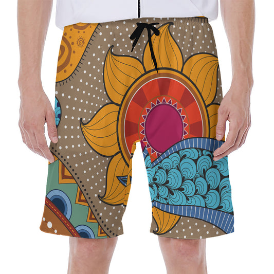African Sun Print Men's Beach Shorts
