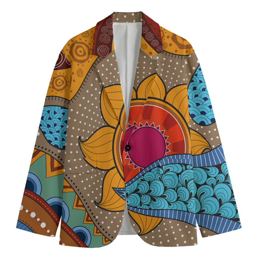 African Sun Print Men's Blazer
