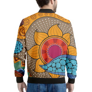 African Sun Print Men's Bomber Jacket