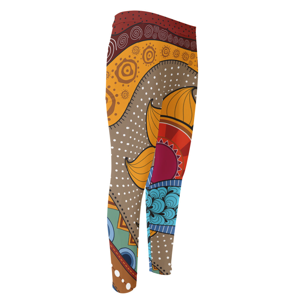 African Sun Print Men's Compression Pants