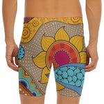 African Sun Print Men's Long Boxer Briefs