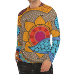 African Sun Print Men's Long Sleeve Rash Guard
