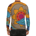 African Sun Print Men's Long Sleeve Rash Guard