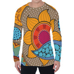 African Sun Print Men's Long Sleeve T-Shirt