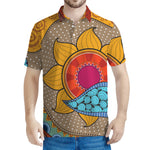 African Sun Print Men's Polo Shirt