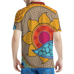 African Sun Print Men's Polo Shirt