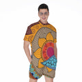 African Sun Print Men's Romper