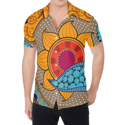 African Sun Print Men's Shirt