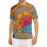 African Sun Print Men's Short Sleeve Rash Guard